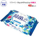 リファイン アルコール除菌 ウェットティッシュ 60枚入 48個セット(1c/s)(LD-108) 日本製 無香料 除菌シート 除菌ワイプ 除菌クロス アルコール除菌シート 大容量 量多め ファミリー用 お手拭き 汗拭き 体拭き 手洗い 掃除用品 介護 ドライブ キャンプ 衛生用品 まとめ買い