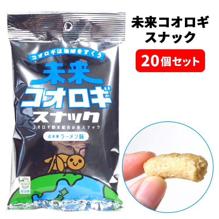 面白お菓子まとめ買い * 未来コオロギスナック 25g入 20個セット(1c/s) * おもしろ景品 おもしろお菓子 昆虫お菓子 珍しい 変 景品 販促品 ギフト コオロギ 昆虫食 ゲテモノ 栄養食 虫系 食用虫 食べる昆虫 パーティーグッズ ユーチューバーグッズ 流行 ブーム YouTubeのサムネイル