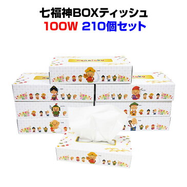 おもしろ景品・販促品 * 七福神BOXティッシュ 210個（3c/s) * 縁起物ノベルティ 開運 粗品ティッシュ お正月景品 忘年会 御年賀 新年挨拶 景品ティッシュ 面白景品 結婚式二次会景品 業務用ティッシュ