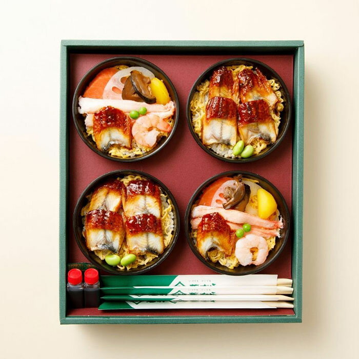 彩り蒸寿しとうなぎ蒸寿し ウナギ 鰻 八代目儀兵衛 お米 蟹 カニ サーモン お寿司 ちらし寿司 芝寿し　2024冬ギフト