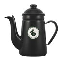 【kalita(カリタ)】コーヒー達人 ペリカン1L(BK) コーヒーポット ドリップポット ホーロー製 ペリカン口 日本製 ブラック 台形ドリッパー