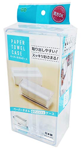 オーエ ペーパータオルケース クリア 縦26.5cm×横12.5cm×高さ9.5cm ティッシュケース 取り出しやすい スッキリおさまる 日本製 [2]