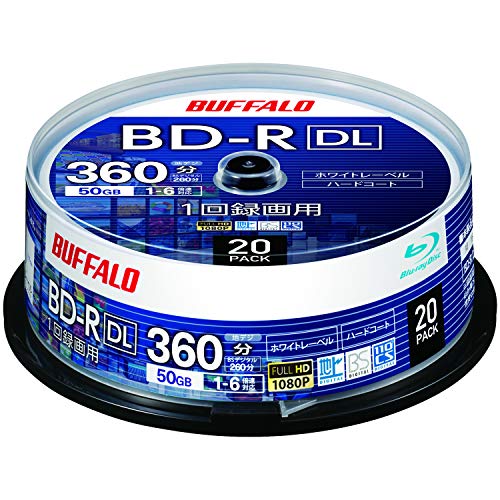 バッファロー ブルーレイディスク BD-R DL 1回録画用 50GB 20枚 スピンドル 片面2層 1-6倍速 ディーガ バッファロー ブルーレイディスク BD-R DL 1回録画用 50GB 20枚 スピンドル 片面2層 1-6倍速 ディーガ