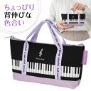 0170104 Piano line トートバッグなペンケース(ブラックパープル) 音手箱 ピアノライン