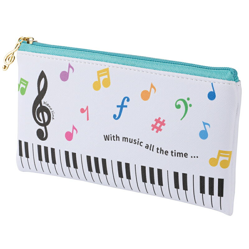 0191802　Piano line フラットペンポーチ（カラフル音符）　ピアノライン　750　音手箱