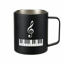 0242201　Piano line 真空ステンレスマグカップ 400ml（ト音記号）　ピアノライン　発表会記念品　マグカップ