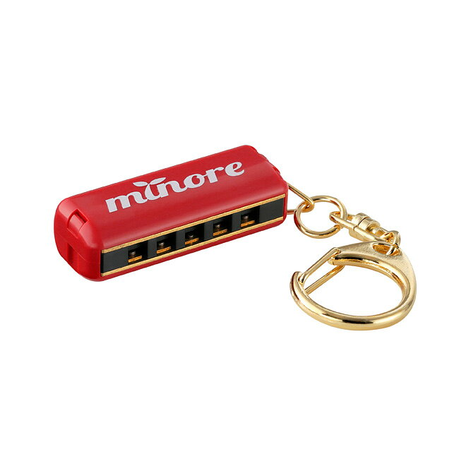 音手箱のminoreミノーレ　MHk-5R(レッド)　　スズキ　キーホルダー付きミニハーモニカ　音手箱｜アングル2