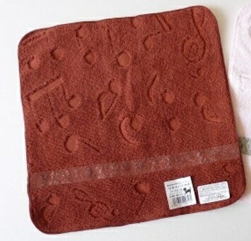 在庫限り！音楽雑貨　黒猫ミィーの刺繍ミニタオル 音符猫　日本製　 FF013　　音手箱