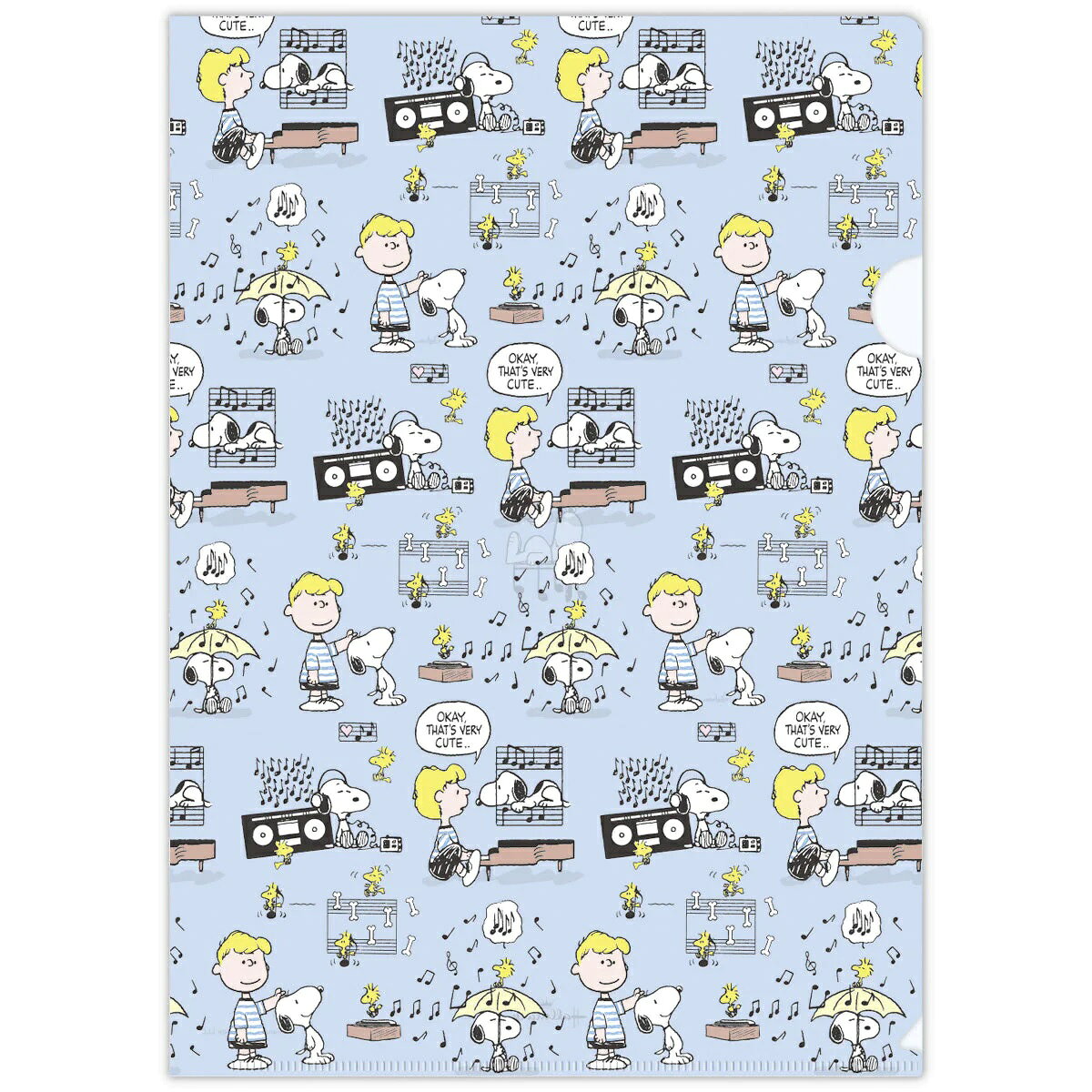 EHC-831-066　スヌーピー ブルー 音楽のある日々【クリアフォルダ／Life with Snoo...