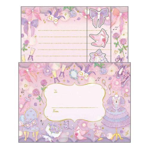 LS-156692 たけいみき レターセット スミレ色のステージ Miki Takei Collection クローズピン 音手箱