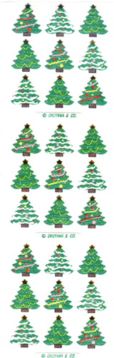 JC070　和風クリスマスシール　クリスマスツリー　　音手箱