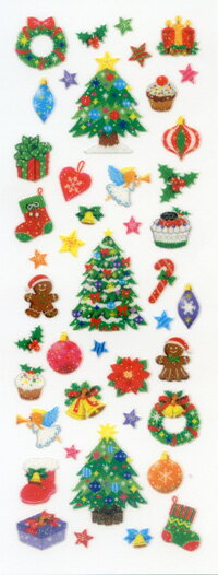 HR462　　クリスマスツリー　オーナメント　ステッカーファン　音手箱