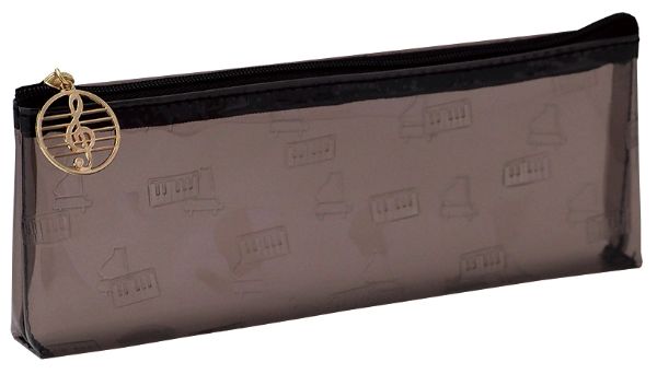 DE0615-01　クリアペンポーチ　ブラック／ピアノ　　吉澤　音手箱