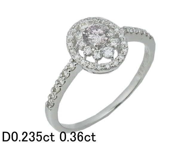Rakuten - 音羽屋■ ピンクダイヤモンド/0.235ct ダイヤ/0.36ct Pt900 プラチナ デザイン リング 17号 鑑定書付き 仕上済【中古】