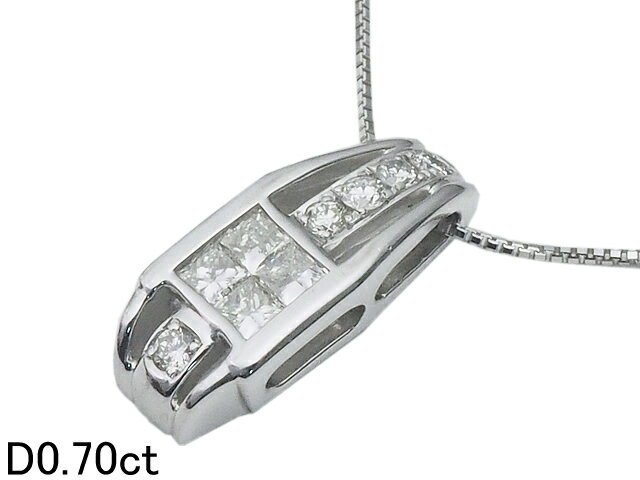 Rakuten - 音羽屋■ ダイヤモンド/0.70ct K18WG ホワイトゴールド ネックレス 仕上済【中古】