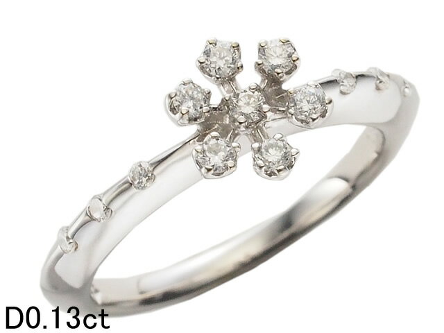 Rakuten - 音羽屋■ ポンテヴェキオ Ponte Vecchio ダイヤモンド/0.13ct K18WG ホワイトゴールド デザイン リング 9号 仕上済【中古】