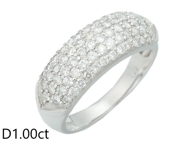期間限定！★ポイント5倍★1/9(木)20:00〜11/16(木)01:59まで！音羽屋■ ダイヤモンド/1.00ct Pt900 プラチナ パヴェダイヤ リング 15号 仕上済【中古】