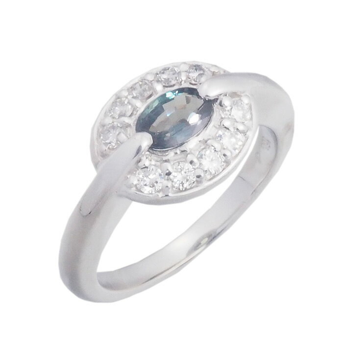 Rakuten - 音羽屋■ アレキサンドライト/0.50ct ダイヤ/0.30ct K18WG デザイン リング 12号 ソーティング付き 仕上済【中古】