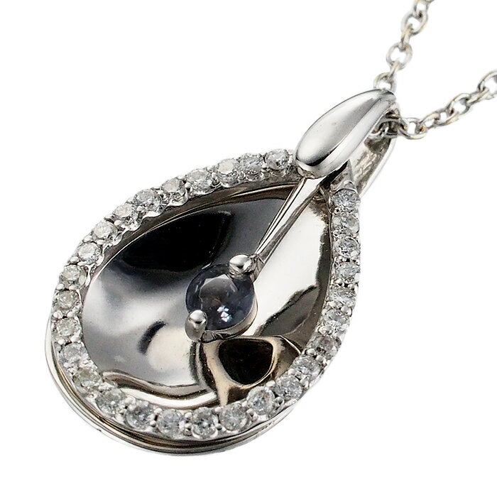 Alexandrite - 音羽屋■ アレキサンドライト/0.11ct ダイヤ/0.19ct K18WG ネックレス ソーティング付き 仕上済【中古】