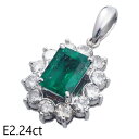 音羽屋■ エメラルド/2.24ct ダイヤ/0.62ct Pt900 ヘッド ペンダントトップ プラチナ ソーティング付き 仕上済【中古】