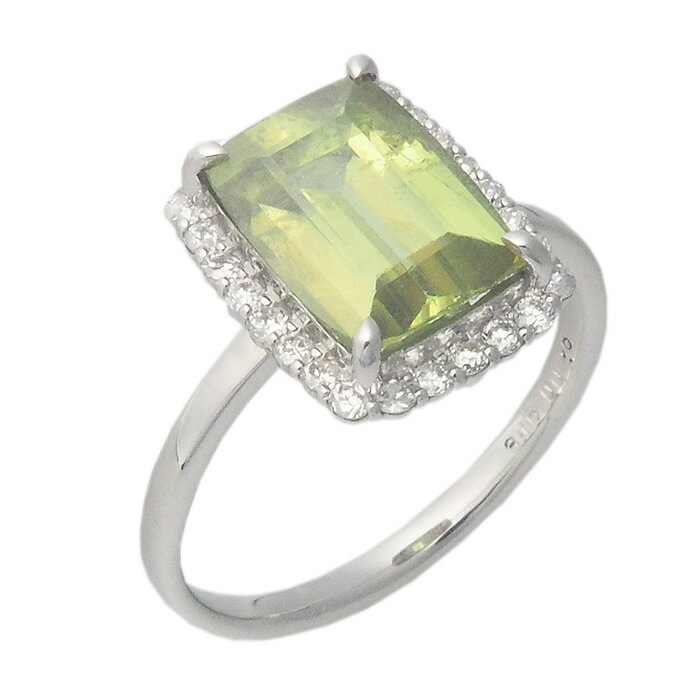 Rakuten - 音羽屋■ スフェーン/3.16ct ダイヤ/0.26ct Pt950 プラチナ リング 12.5号 鑑別書付き 仕上済【中古】