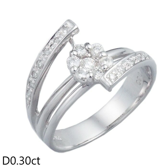 Rakuten - 音羽屋■ ダイヤモンド/0.30ct K18WG デザイン リング 12.5号 仕上済【中古】