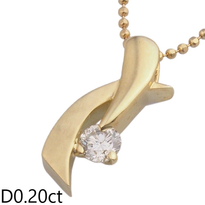 Rakuten - 音羽屋■ ダイヤモンド/0.20ct K18YG デザイン ネックレス 仕上済【中古】