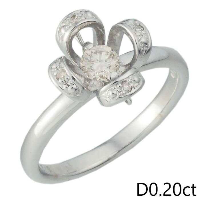 Rakuten - 音羽屋■ ダイヤモンド/0.20ct K18WG デザイン リング 11.5号 仕上済【中古】