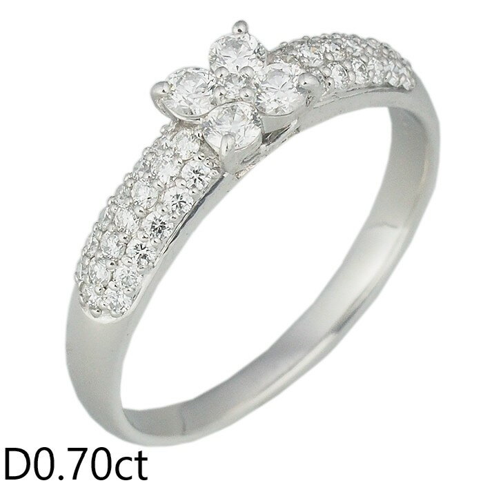 Rakuten - 音羽屋■ ポンテヴェキオ Ponte Vecchio ダイヤモンド/0.70ct K18WG デザイン リング 21.5号 仕上済【中古】