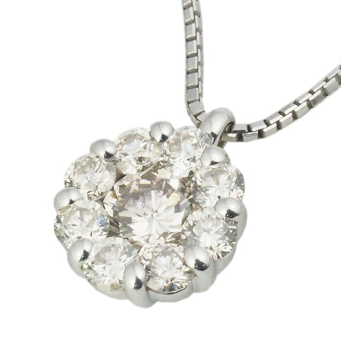 Rakuten - 音羽屋■ ダイヤモンド/1.00ct K18WG デザイン ネックレス 仕上済【中古】