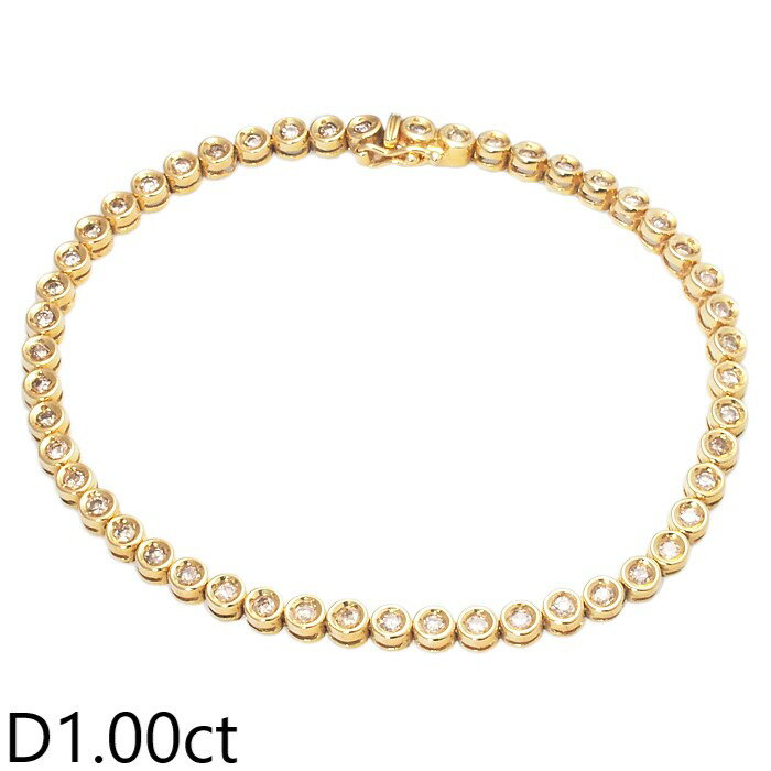 Rakuten - 音羽屋■ ダイヤモンド/1.00ct K18YG テニス ブレスレット 仕上済【中古】