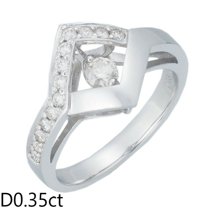 Rakuten - 音羽屋■ ダイヤモンド/0.35ct K18WG デザイン リング 12号 仕上済【中古】