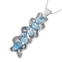 音羽屋■ アクアマリン/1.90ct ダイヤ/0.14ct K18WG デザイン ネックレス ソーティング付き 仕上済【中古】