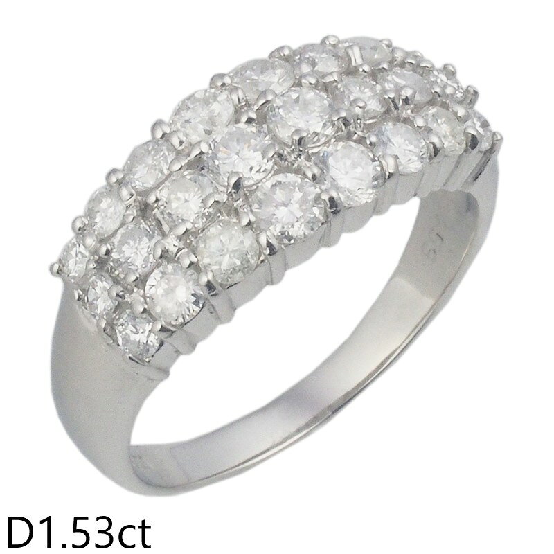 Rakuten - 音羽屋■ ダイヤモンド/1.53ct Pt850 デザイン リング 17号 仕上済【中古】