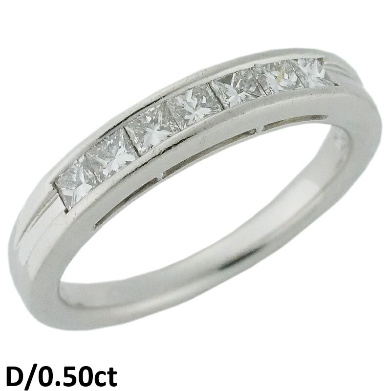 Rakuten - 音羽屋■ ダイヤモンド/0.50ct Pt950 クォーターエタニティ リング 15号 仕上済【中古】