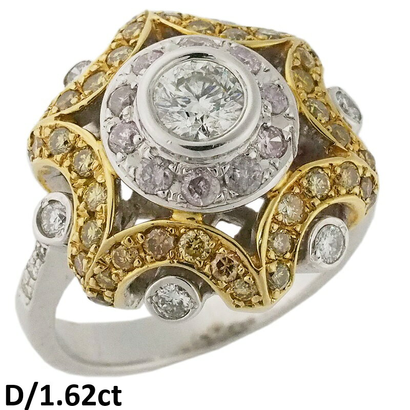 Rakuten - 音羽屋■ ダイヤモンド/1.62ct K18YG K18WG デザイン リング 16号 仕上済【中古】