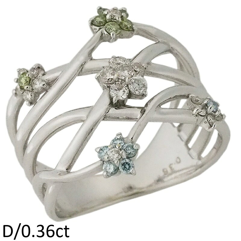 Rakuten - 音羽屋■ ダイヤモンド/0.36ct K18WG デザイン リング 11.5号 仕上済【中古】