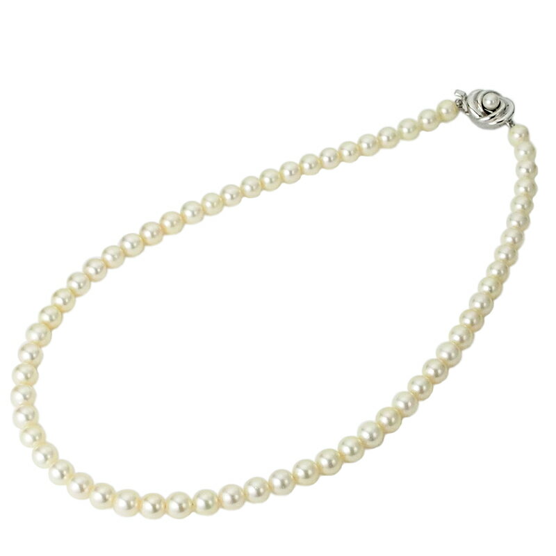 音羽屋■ タサキ TASAKI アコヤパール/6.5～7mm SV シルバー ネックレス 仕上済【中古】