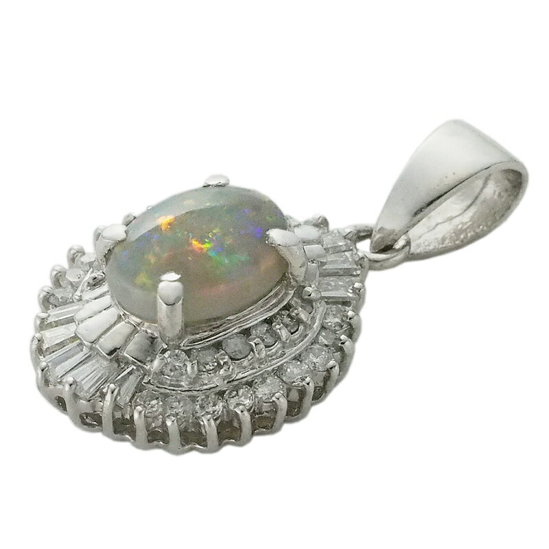 Rakuten - 音羽屋■ ブラックオパール/0.74ct ダイヤ/0.50ct Pt900 ヘッド ペンダントトップ 鑑別カード付き 仕上済【中古】