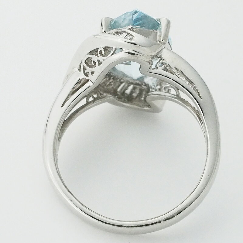 音羽屋 アクアマリン 4.07ct ダイヤ 0.41ct Pt900 リング 13号 ソーティング付き 仕上済 中古 otowaya78-10017610 質おとわや楽天市場店 サンプル画像2