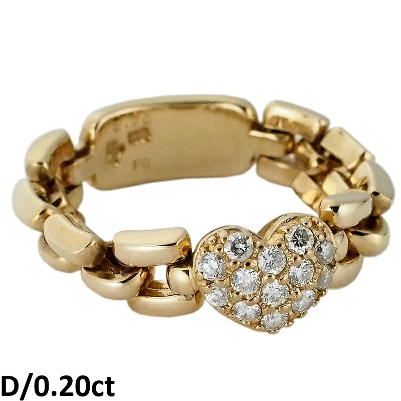 Rakuten - 音羽屋■ ポンテヴェキオ Ponte Vecchio ダイヤ/0.20ct K18PG ハートモチーフ リング 13号 仕上済【中古】