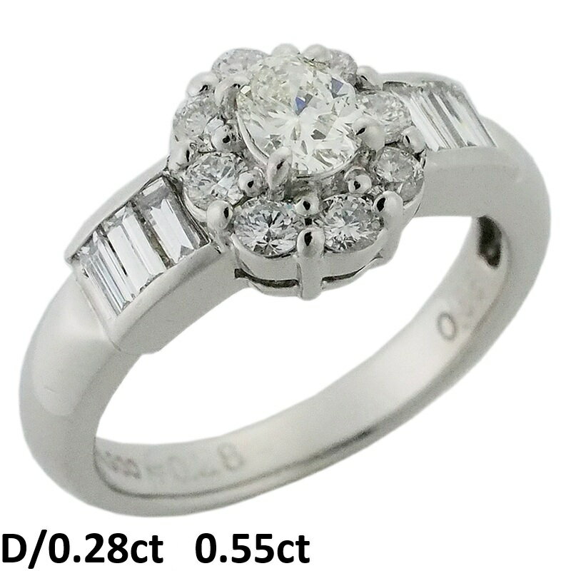 Rakuten - 音羽屋■ ダイヤモンド/0.28ct 0.55ct Pt900 リング 9.5号 仕上済【中古】