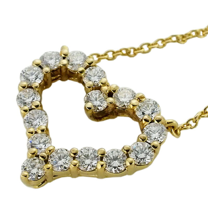 乐天商城 - 音羽屋■ ティファニー TIFFANY&Co. ダイヤモンド センチメンタル ハート ネックレス K18YG 仕上済【中古】