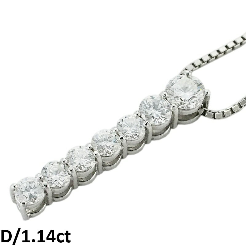 Rakuten - 音羽屋■ ダイヤモンド/1.14ct Pt900/Pt850 デザイン ネックレス 仕上済【中古】