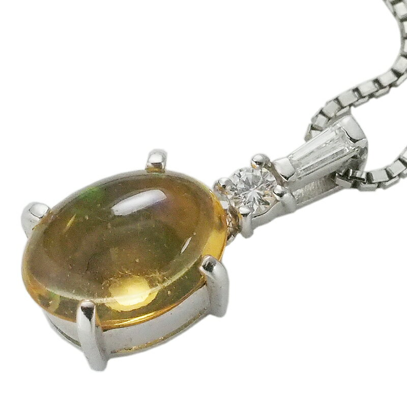Rakuten - 音羽屋■ オパール/1.05ct ダイヤ/0.08ct Pt900/Pt850 デザイン ネックレス 仕上済 鑑別カード付き【中古】