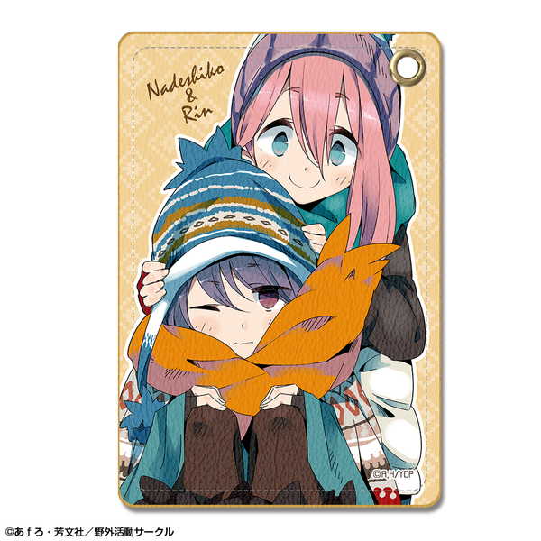 ゆるキャン△ レザーパスケース デザイン04 各務原なでしこ＆志摩リン D【予約 再販 5月中旬 発売予定】