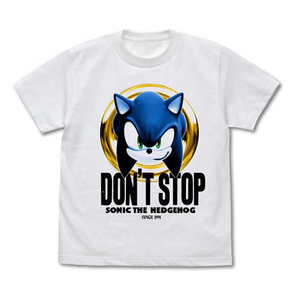 ソニック・ザ・ヘッジホッグ Tシャツ DON'T STOP SONIC WHITE-L【予約 再販 6月上旬 発売予定】