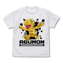 デジモンアドベンチャー： アグモン ポリゴングラフィック Tシャツ WHITE-L