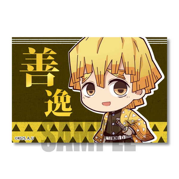 鬼滅の刃 てくトコBIGスクエア缶バッチ 我妻善逸