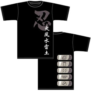 NARUTO -ナルト- Tシャツ 忍び五大国ハチガネ BLACK-XL【予約 再販 7月中旬 発売予定】